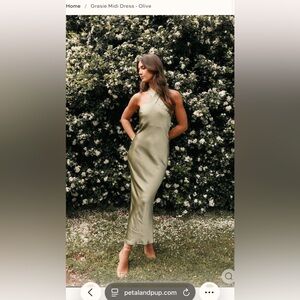 Petal and Pup Olive Green Gradient Midi Dress